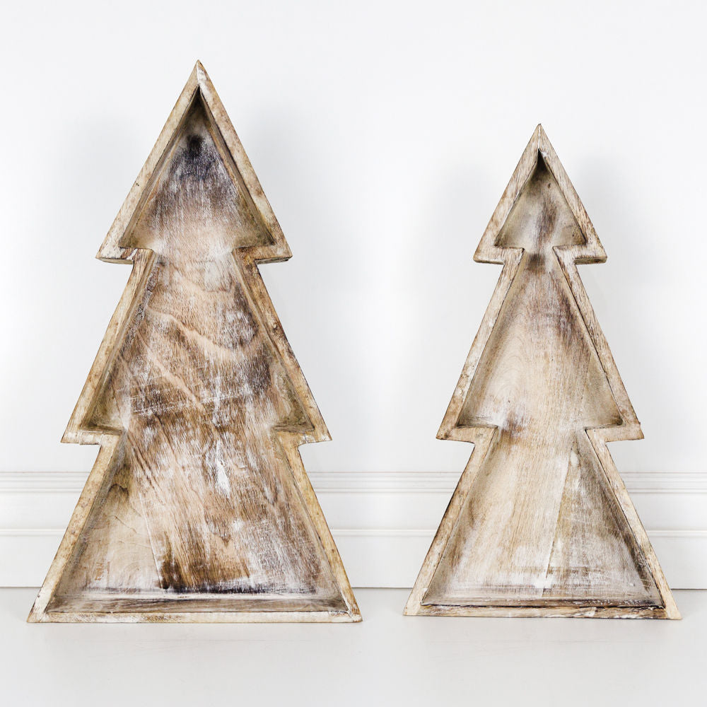 Mango Wood Christmas Tree Tray The Faded Farmhouse