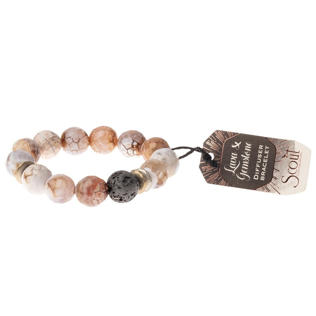 Lava Gemstone Diffuser Bracelet Sand Agate – The Faded Farmhouse